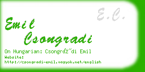 emil csongradi business card